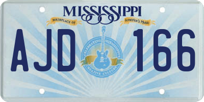 MS license plate AJD166