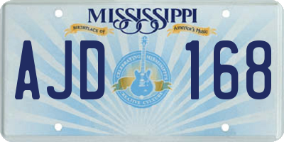 MS license plate AJD168