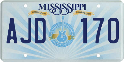 MS license plate AJD170