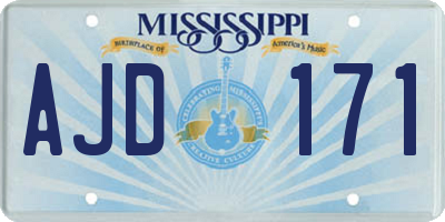MS license plate AJD171