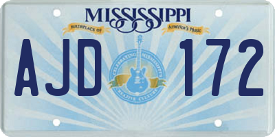 MS license plate AJD172