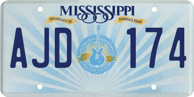 MS license plate AJD174