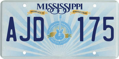 MS license plate AJD175