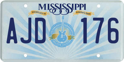 MS license plate AJD176