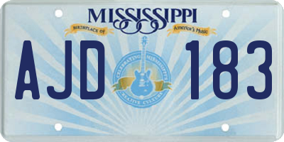 MS license plate AJD183