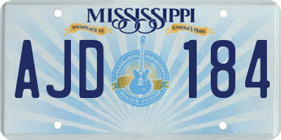 MS license plate AJD184