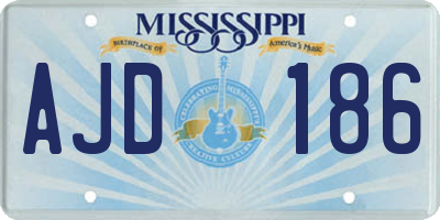 MS license plate AJD186