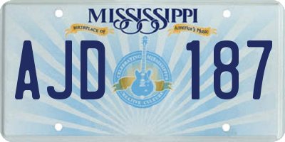 MS license plate AJD187
