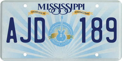 MS license plate AJD189