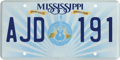 MS license plate AJD191