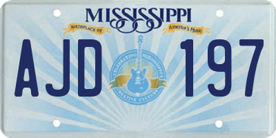 MS license plate AJD197