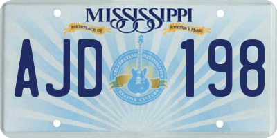MS license plate AJD198