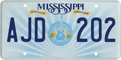 MS license plate AJD202