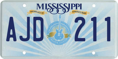 MS license plate AJD211