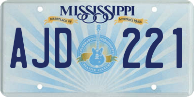 MS license plate AJD221