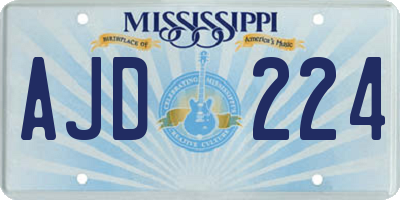 MS license plate AJD224