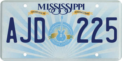 MS license plate AJD225