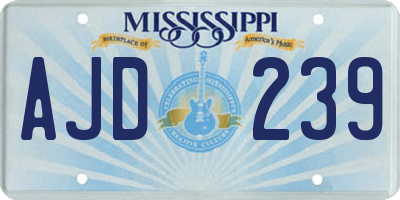 MS license plate AJD239