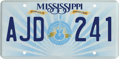 MS license plate AJD241