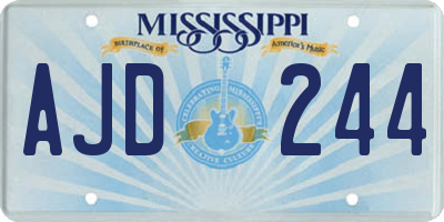 MS license plate AJD244
