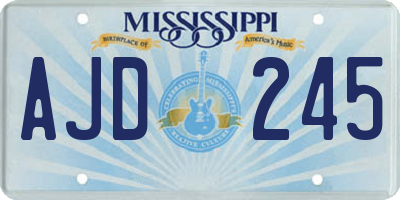 MS license plate AJD245