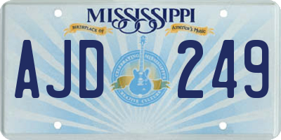 MS license plate AJD249