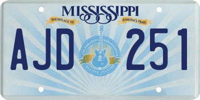 MS license plate AJD251