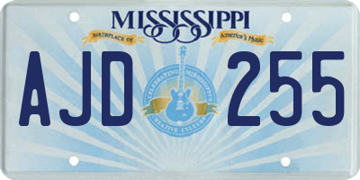 MS license plate AJD255
