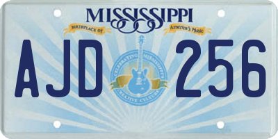 MS license plate AJD256