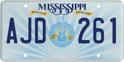 MS license plate AJD261
