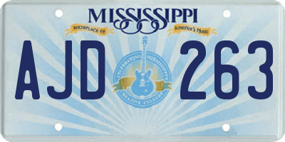 MS license plate AJD263