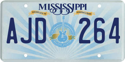 MS license plate AJD264