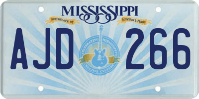 MS license plate AJD266