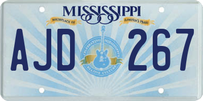 MS license plate AJD267
