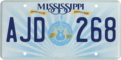 MS license plate AJD268