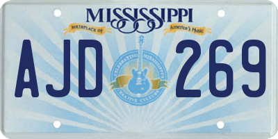 MS license plate AJD269