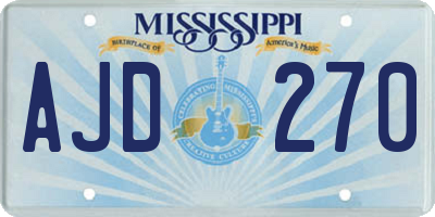 MS license plate AJD270