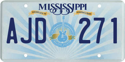 MS license plate AJD271