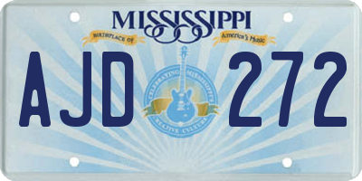 MS license plate AJD272