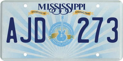 MS license plate AJD273