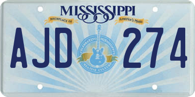 MS license plate AJD274