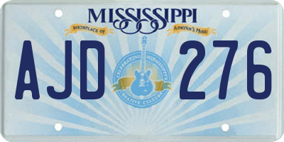 MS license plate AJD276