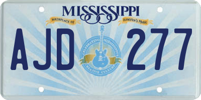 MS license plate AJD277