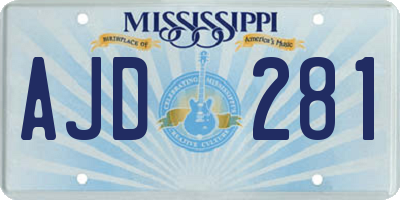 MS license plate AJD281