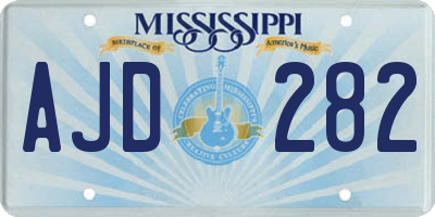 MS license plate AJD282