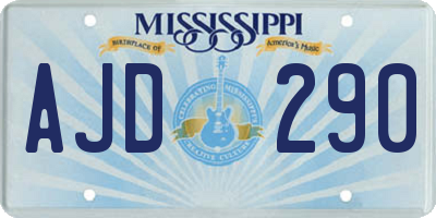 MS license plate AJD290