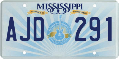 MS license plate AJD291