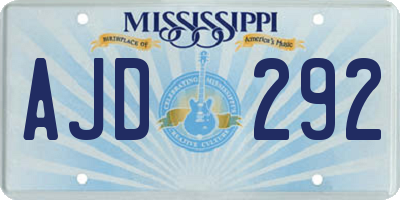 MS license plate AJD292