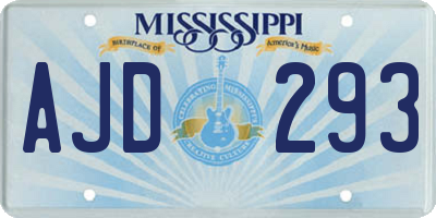 MS license plate AJD293