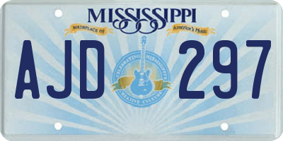 MS license plate AJD297